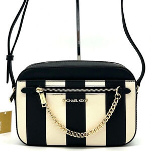 Michael Kors Large EW Zip Chain Xbody Crossbody Bag Black Multi